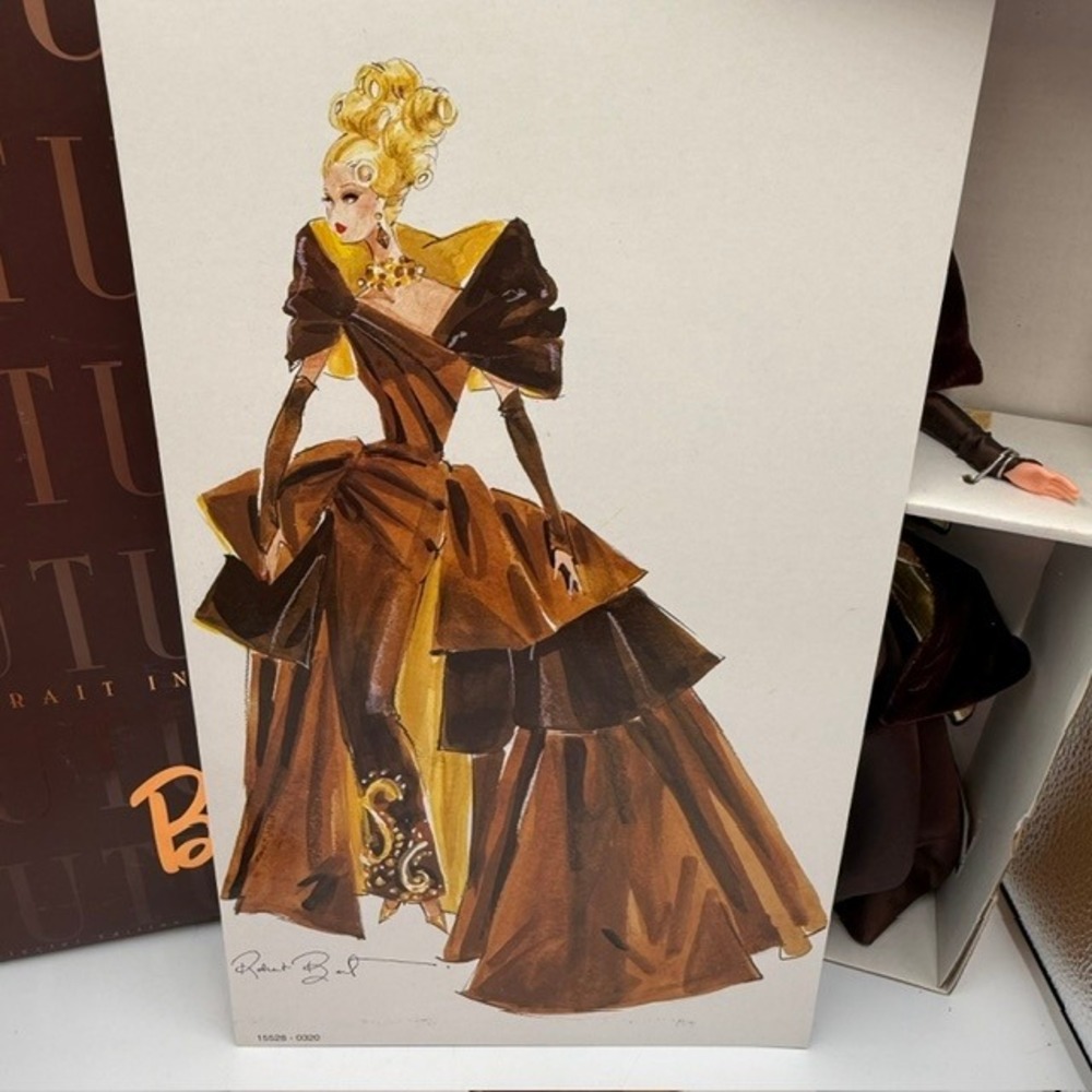 Barbie Couture Portrait in Taffeta 1996 Collector Edition Mattel 15528 Brown - Picture 8 of 9